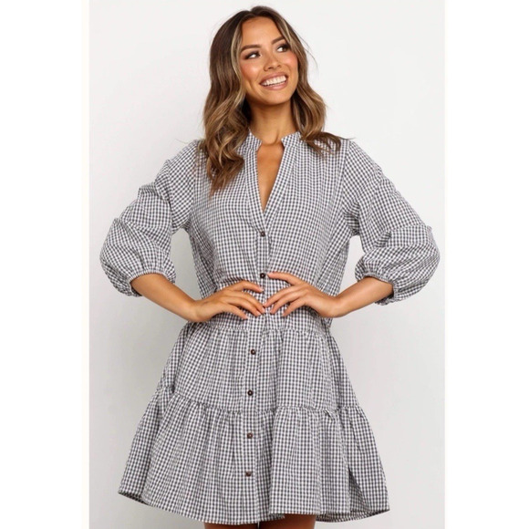 Petal & Pup Daria Dress in Black and White Gingham Print. Size M/L. Retail $69 - Picture 1 of 8